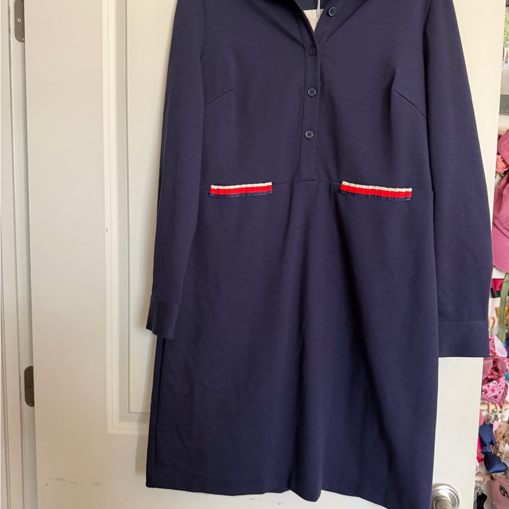 Boden Navy Polo with Red and White Trim